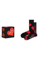 Happy Socks Assorted 2-Pack I Heart You Socks Gift Box in Red/Black at Nordstrom