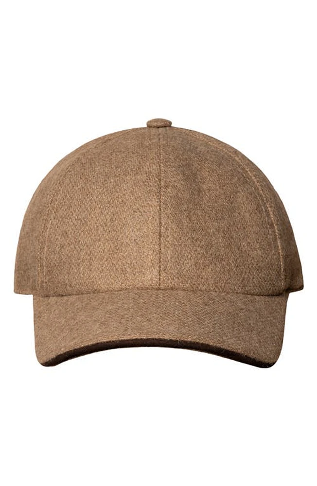 Eton Wool Blend Baseball Cap Off-White/Brown at Nordstrom,