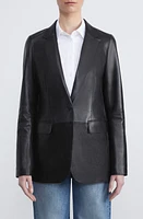 Lafayette 148 New York Lambskin Leather Blazer Black at Nordstrom,