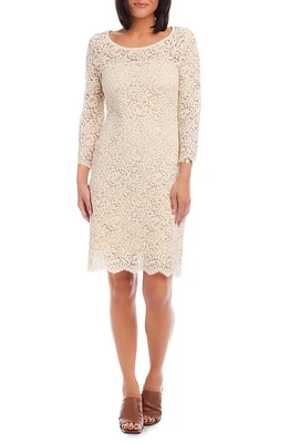 Karen Kane Lace Sheath Dress Ecru at Nordstrom,