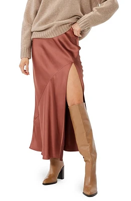 Sophie Rue Manhattan Satin Maxi Skirt Rust at Nordstrom,