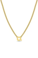 Zoë Chicco Curb Chain Initial Pendant Necklace in Yellow Gold-Q at Nordstrom, Size 16