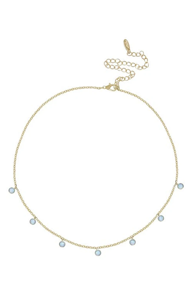 Ettika Blue Opal Disc Station Necklace in Gold at Nordstrom