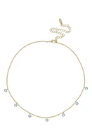 Ettika Blue Opal Disc Station Necklace in Gold at Nordstrom