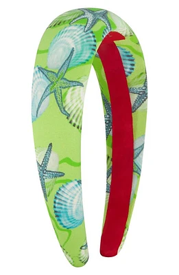 Bien Abyé Seashells Silk Headband in Green Multi at Nordstrom