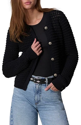 rag & bone Marlee Open Stitch Cardigan Black at Nordstrom,