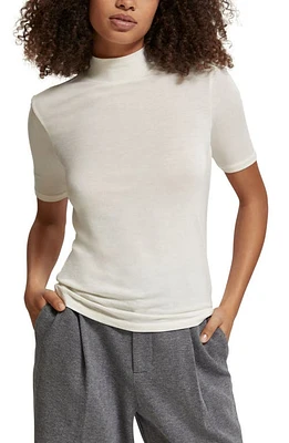 Scotch & Soda Mock Neck Short Sleeve Top Soft Ice at Nordstrom,