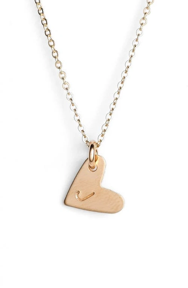 Nashelle 14k-Gold Fill Initial Mini Heart Pendant Necklace in Gold/J at Nordstrom