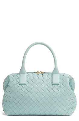 Bottega Veneta Medium Bauletto Intreciatto Leather Satchel in 3943 Teal Washed-M Brass at Nordstrom