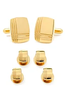 Cufflinks, Inc. Tartan Embossed Cuff Links & Shirt Studs Set in Gold at Nordstrom