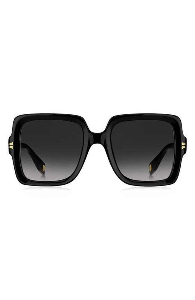 Marc Jacobs 51mm Square Sunglasses in Gold Black /Grey Shaded at Nordstrom