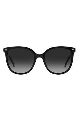 Carolina Herrera 55mm Round Sunglasses in Black Nude at Nordstrom