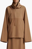 Khaite The Paulson Water Repellent Twill Anorak Brown at Nordstrom,