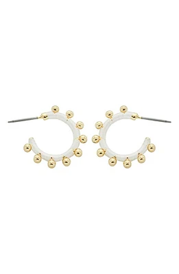 Panacea Beaded Hoop Earrings in White at Nordstrom