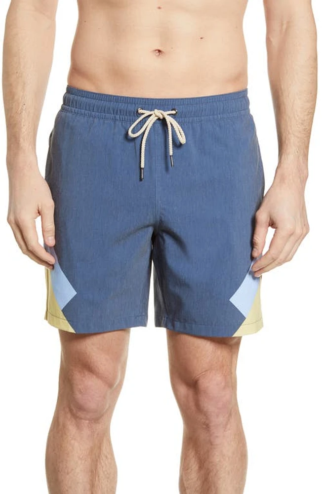 Fair Harbor The Bayberry Swim Trunks Yellow Stripe at Nordstrom,