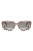 CELINE Triomphe 55mm Gradient Rectangular Sunglasses in Shiny Light Brown /Smoke at Nordstrom