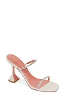 Amina Muaddi Gilda Crystal Strap Slide Sandal Beige/Crystal at Nordstrom,