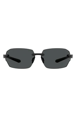 Under Armour Fire 71mm Geometric Sunglasses in Matte Black/Grey Oleophobic at Nordstrom