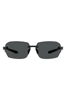 Under Armour Fire 71mm Geometric Sunglasses in Matte Black/Grey Oleophobic at Nordstrom