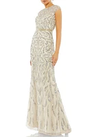 Mac Duggal Beaded Paisley Sleeveless Trumpet Gown at Nordstrom,