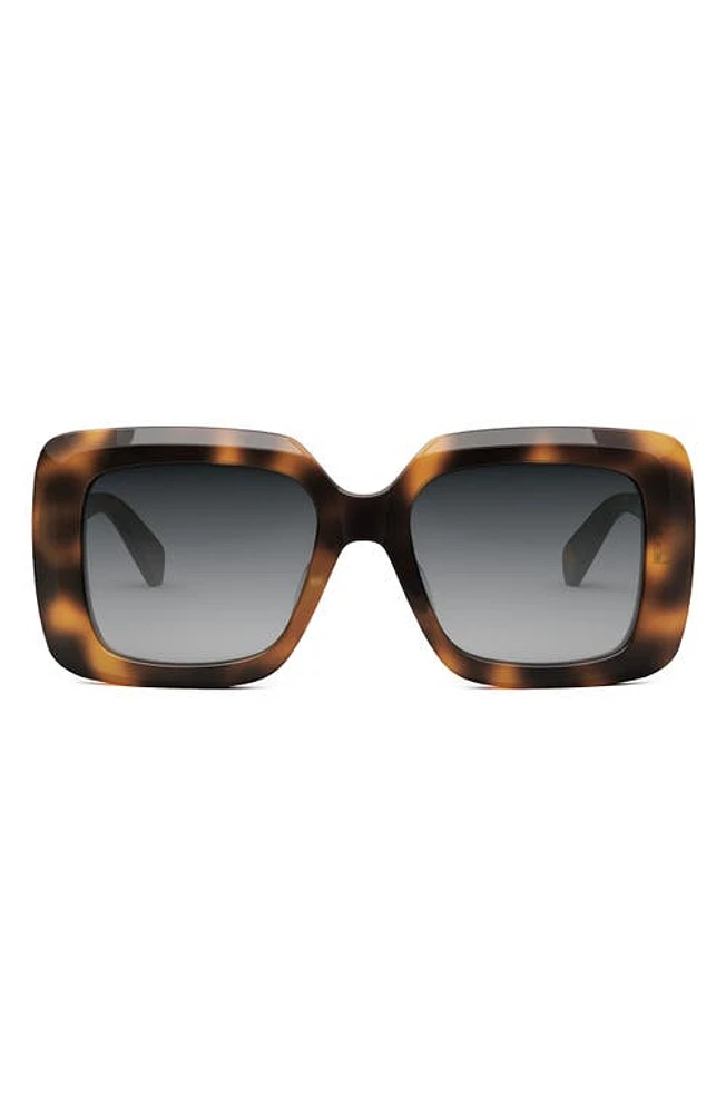 CELINE Bold 3 Dots Square Sunglasses in Blonde Havana /Gradient Smoke at Nordstrom