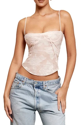 HOUSE OF CB Lisette Floral Lace Corset Camisole Pink at Nordstrom, D