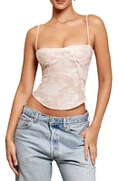 HOUSE OF CB Lisette Floral Lace Corset Camisole Pink at Nordstrom, D