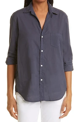 Frank & Eileen Eileen Relaxed Button-Up Shirt in Light Poplin/Navy at Nordstrom, Size Small