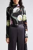 Stine Goya Estelle Floral Print Mock Neck Top Scanned Foliage at Nordstrom,