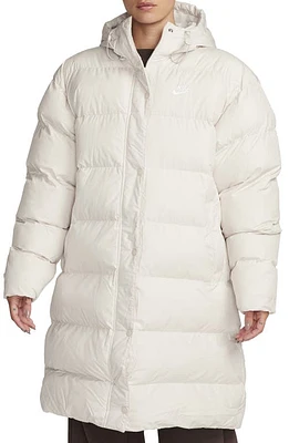 Nike Sportswear Water Repellent Down Coat in Light Orewood Brown/White at Nordstrom, Size Medium