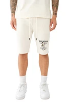 True Religion Brand Jeans Tiger Cotton Blend Sweat Shorts Winter White at Nordstrom,