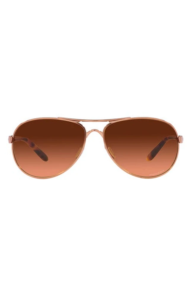 Oakley Feedback 59mm Prizm Gradient Pilot Sunglasses in Rose Gold at Nordstrom