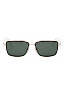 ‘DiorBlackSuit S9U 53mm Rectangular Sunglasses in Shiny Gold /Green at Nordstrom