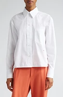 Victoria Beckham Crop Organic Cotton Poplin Button-Up Shirt at Nordstrom, Us