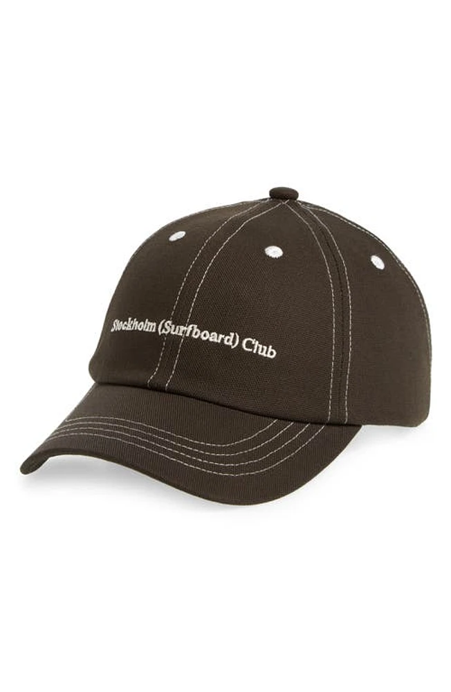 STOCKHOLM SURFBOARD CLUB Pac Logo Embroidered Baseball Cap in Faded Black at Nordstrom