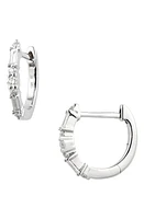 Bony Levy Gatsby Round & Baguette Diamond Hoop Earrings in 18K White Gold at Nordstrom