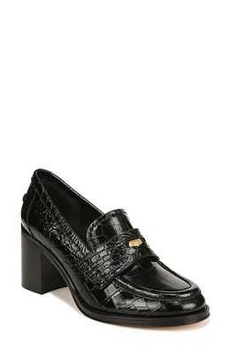 Veronica Beard Penny Block Heel Pump in Black Croc at Nordstrom, Size 7.5