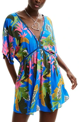 Desigual Tropical Tunic Dress in Blue at Nordstrom, Size Large