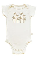 Tenth & Pine Palm Trees Organic Cotton Bodysuit Natural at Nordstrom,