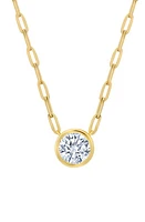 Crislu Bezel Set Cubic Zirconia Pendant Necklace in Gold at Nordstrom