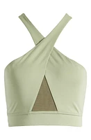 Nike Dri-FIT Swoosh Wrap Sports Bra in Oil Green/Medium Olive at Nordstrom, Size X-Large