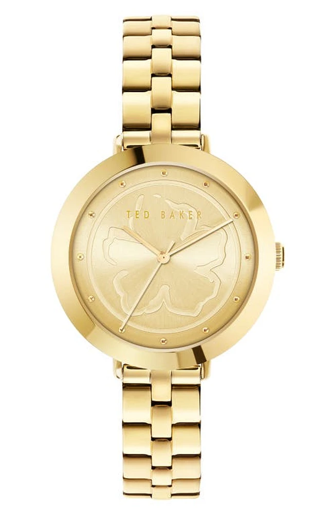 Ted Baker London Ammy Magnolia Bracelet Watch, 34mm in Gold/Cream/Gold at Nordstrom