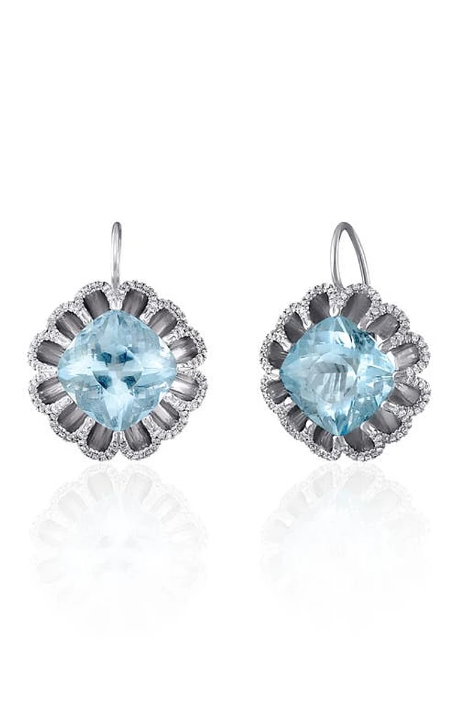 Mindi Mond Floating Aquamarine & Diamond Drop Earrings in White/Diamond/Aquamarine at Nordstrom