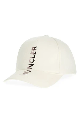 Moncler Graffiti Logo Twill Baseball Cap in White at Nordstrom