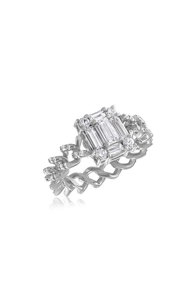 Mindi Mond Clarity Cube Diamond Link Ring in 18K Wg at Nordstrom, Size 7