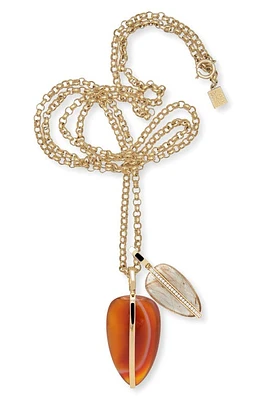 BY PARIAH Savanna Pebble Charm Necklace in Brown Multi at Nordstrom