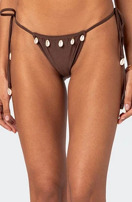 EDIKTED Puka Charm Side Tie Bikini Bottoms at Nordstrom