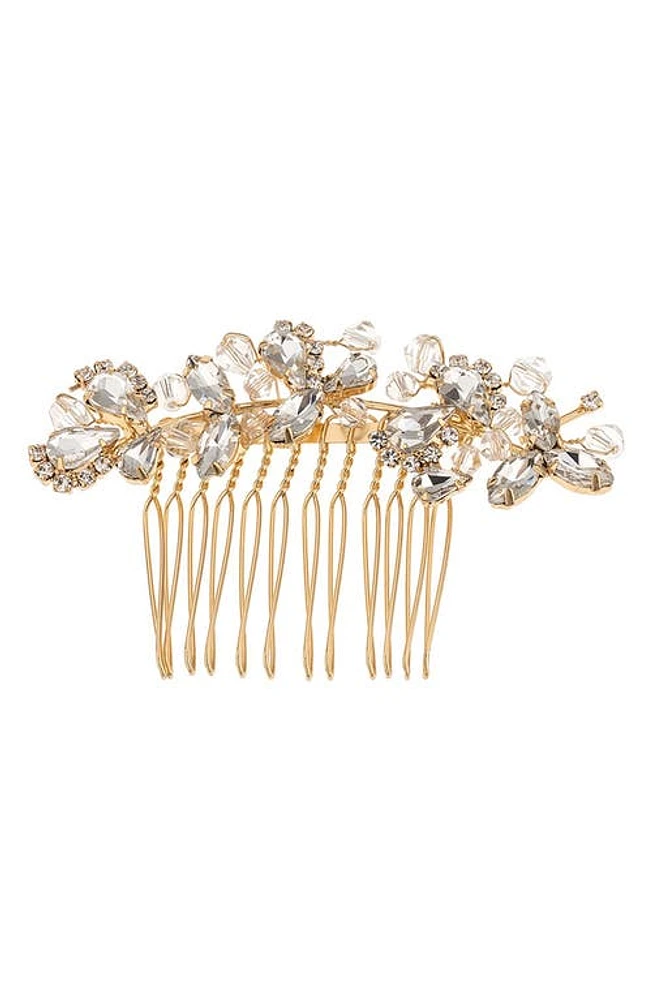 Ettika Princessa Rhinestone & Bead Hair Comb in Gold at Nordstrom