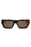 'Fendi Signature 53mm Rectangular Sunglasses in Red Havana /Brown at Nordstrom