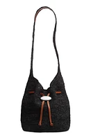 rag & bone Daily Straw Bucket Bag in Black at Nordstrom